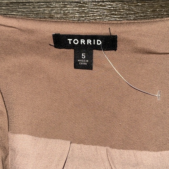 Torrid Tan Twill Georgette Peplum Jacket - Picture 8 of 12